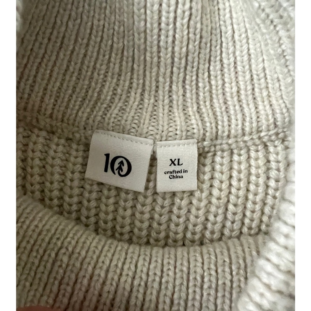 Tentree Highline Pointelle Sweater Women XL Mock Neck Wool‎ Blend - Picture 8 of 10